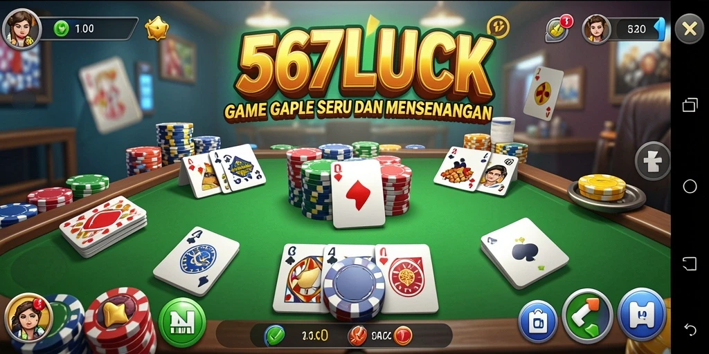 Tampilan seru gameplay Gaple di 567LUCK.