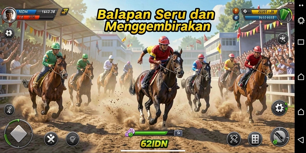 Tampilan gameplay balapan yang seru dan menegangkan di 62IDN.