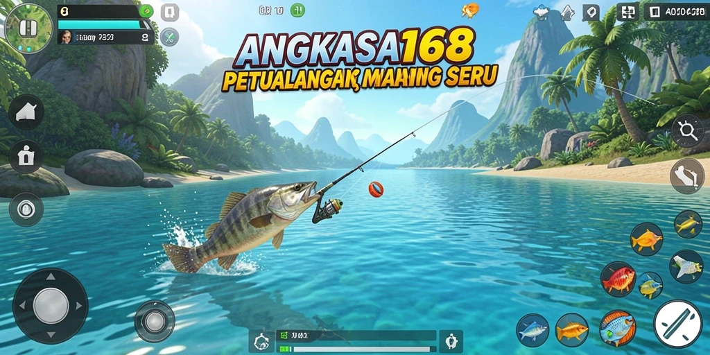 Screenshot gameplay ANGKASA168 menampilkan suasana memancing yang seru dan menantang.