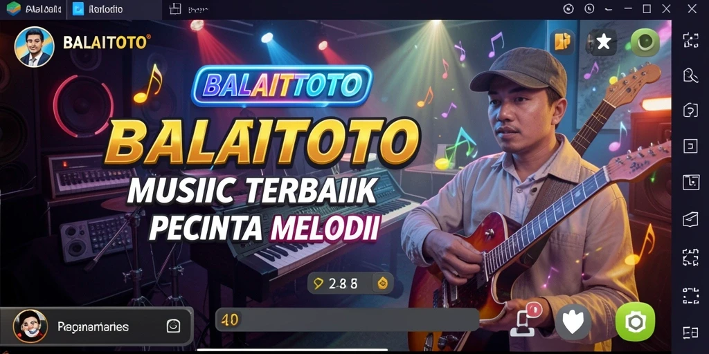 Tangkapan layar BALAITOTO menampilkan gameplay musik yang seru.