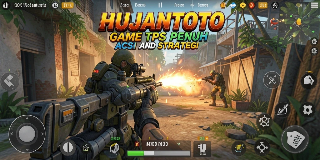 Tampilan gameplay seru dalam HUJANTOTO dengan aksi TPS yang mendebarkan.