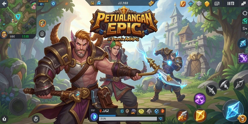 Tangkapan layar gameplay JJ62 yang penuh aksi dalam petualangan ARPG.