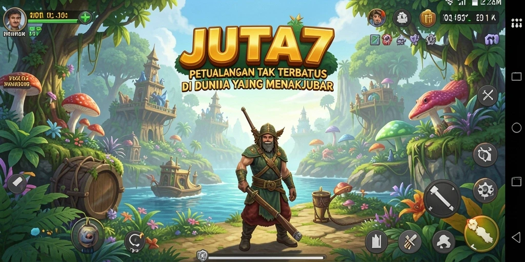 Tampilan gameplay JUTA7 yang menakjubkan dengan petualangan seru.