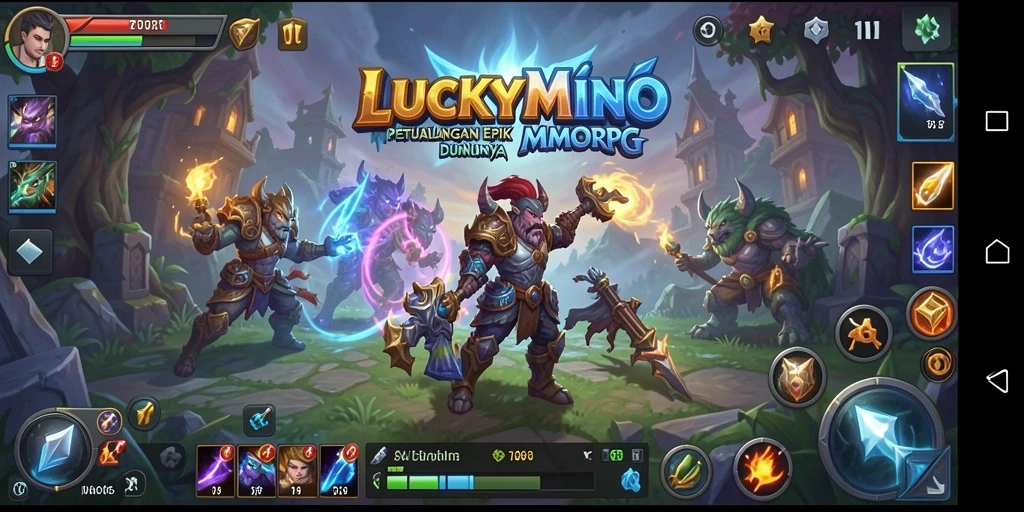 Tampilan gameplay seru dalam dunia MMORPG LUCKYMINO.