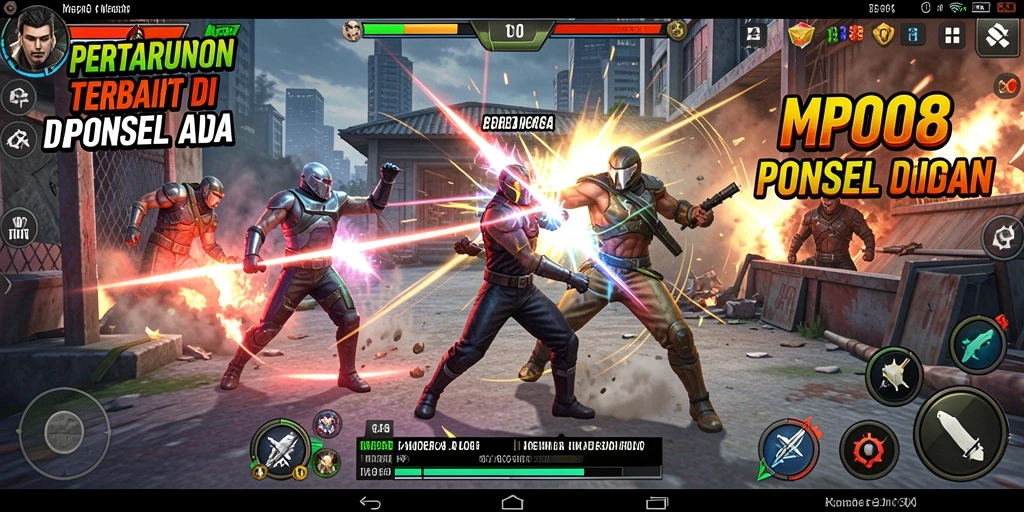 Tangkapan layar dari gameplay MPO08 menampilkan pertarungan yang seru dan dinamis.