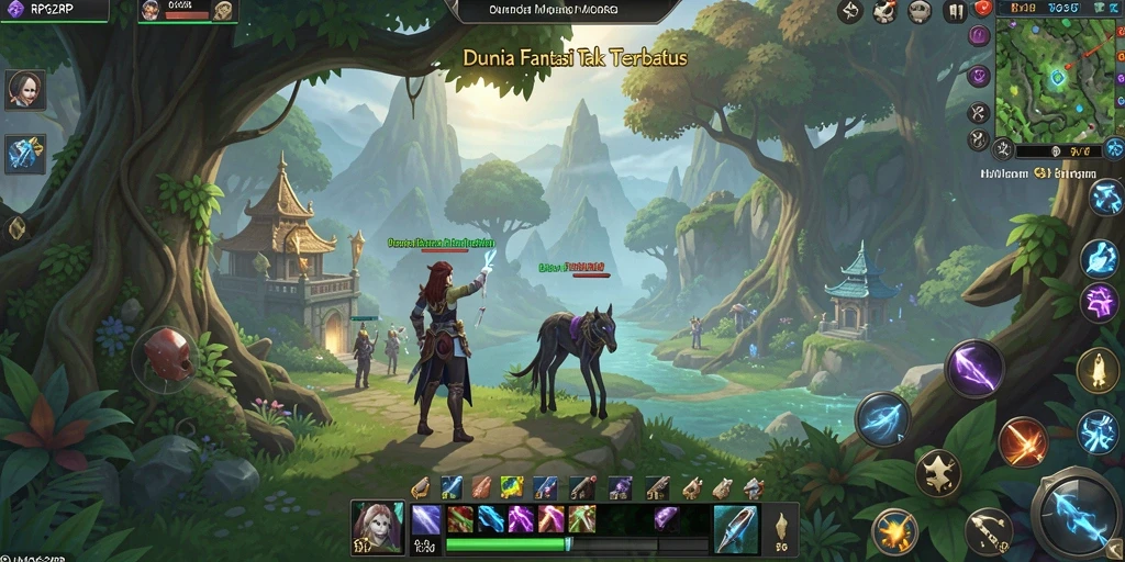 Tampilan gameplay menarik dari RP62RP yang menampilkan pertarungan dalam dunia MMORPG.