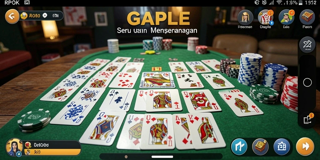 Screenshot gameplay Gaple RPOK yang menampilkan serunya bermain.