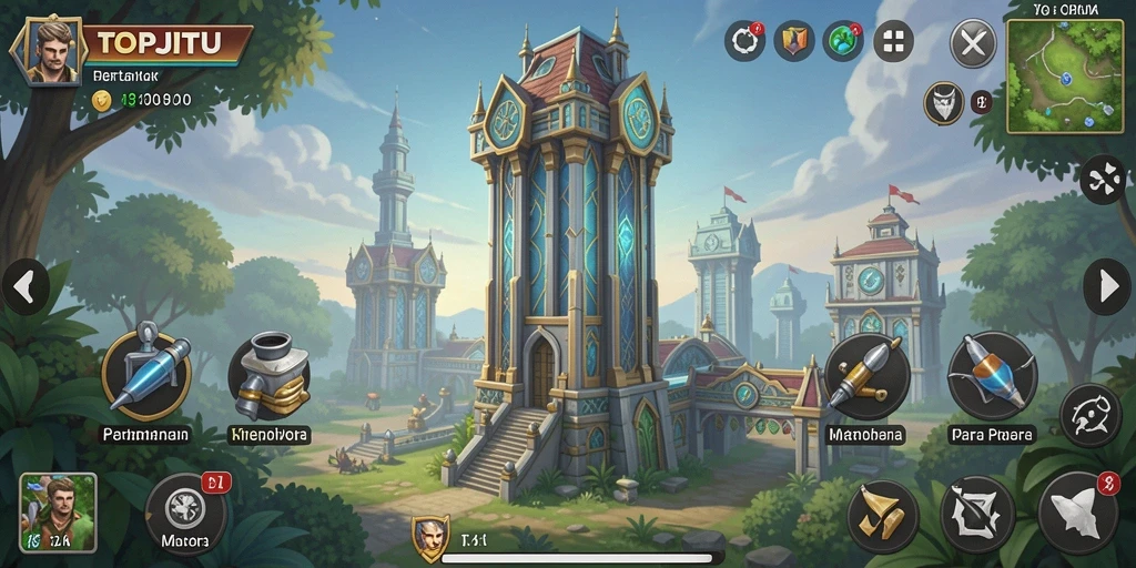 Gameplay menarik di TOPJITU yang menunjukkan strategi Tower Defense.