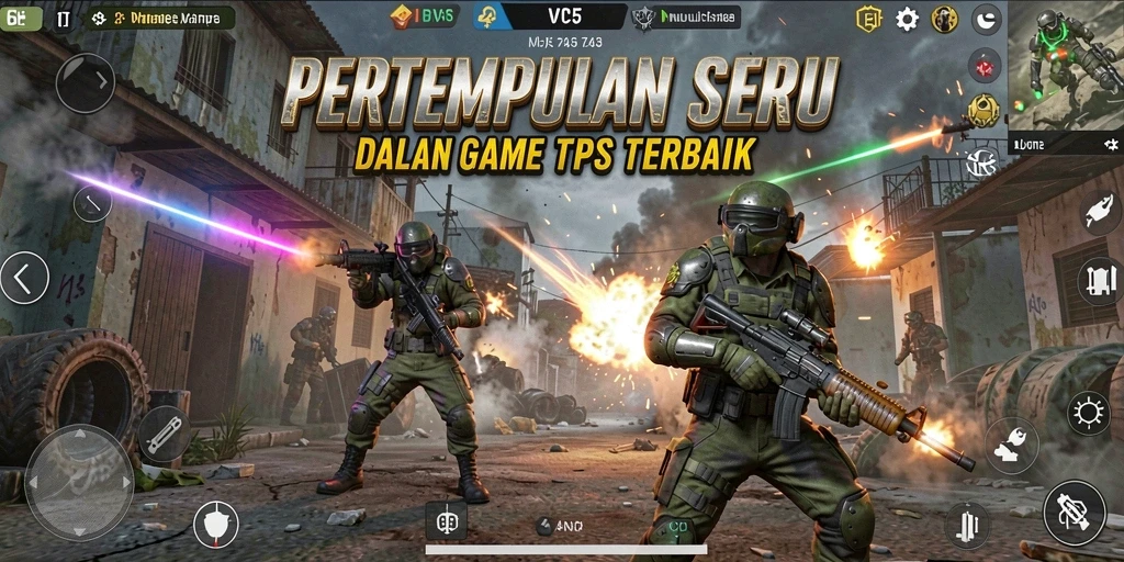 Screenshot menampilkan pertempuran intens dalam gameplay TPS yang menarik.