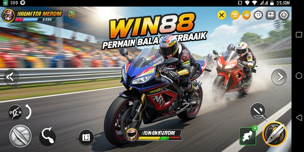 Gameplay intens dengan balapan motor cepat di WIN88.